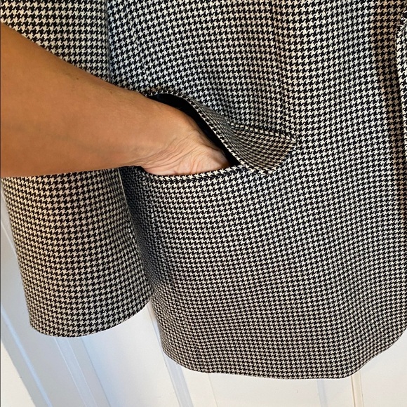 Marks & Spencer Cashmere Wool Black and White Houndstooth Blazer Short classic - Picture 4 of 16